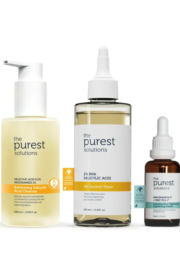Skin Care Routine Set to Help Reduce the Appearance of Pores for Oily and Combination Skin